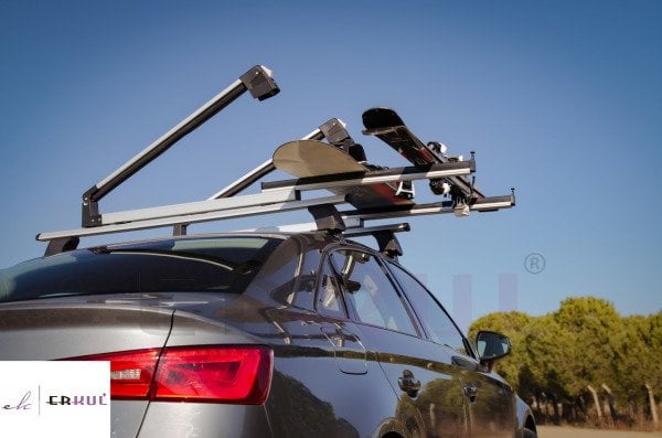 Altılı Kayak ve Snowboard Taşıyıcı Gri