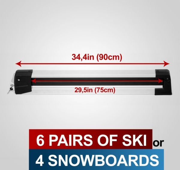 Altılı Kayak ve Snowboard Taşıyıcı Siyah